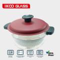 glass cookware/ glass cooking pot with steamer